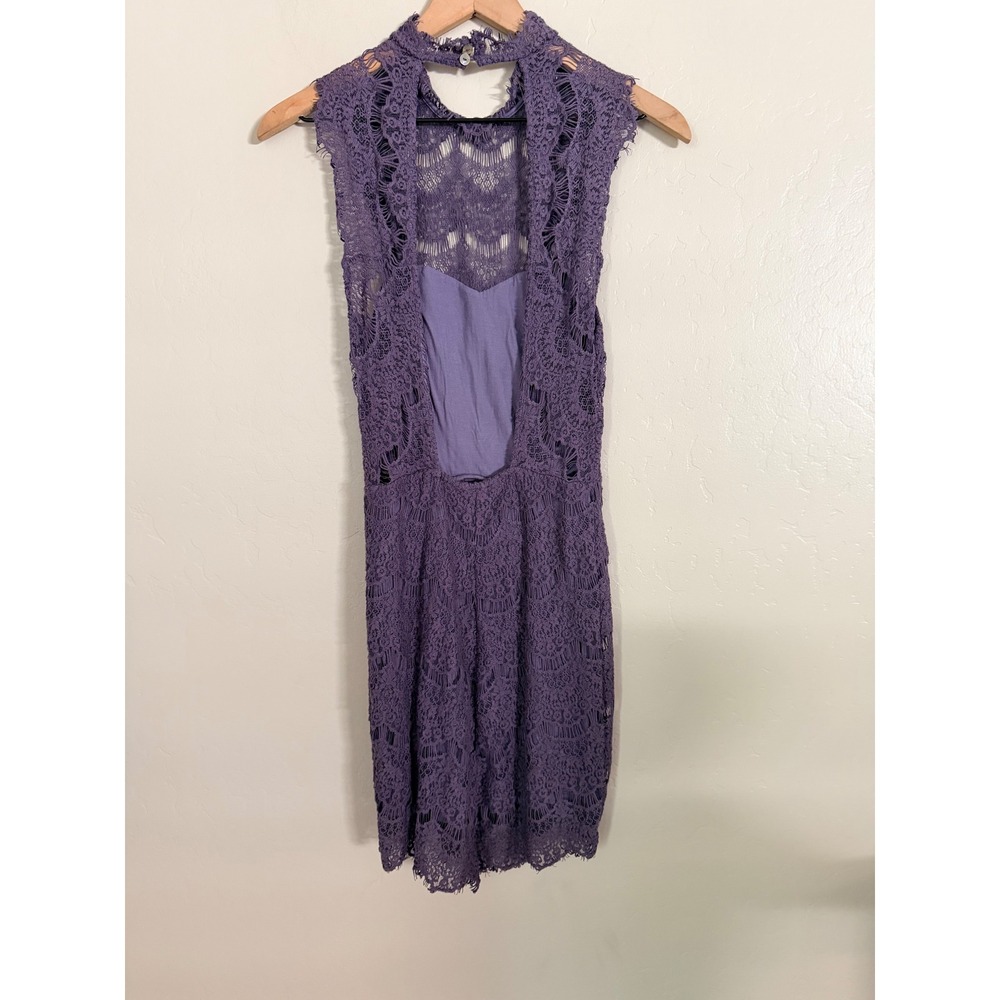 Intimately Free People Daydream Bodycon Slip Dress Purple Lace Open Back X Small - Picture 7 of 10